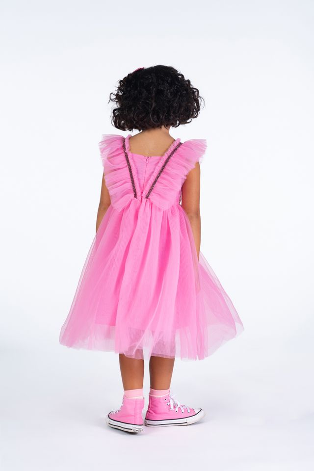 Pink Butterfly tulle dress