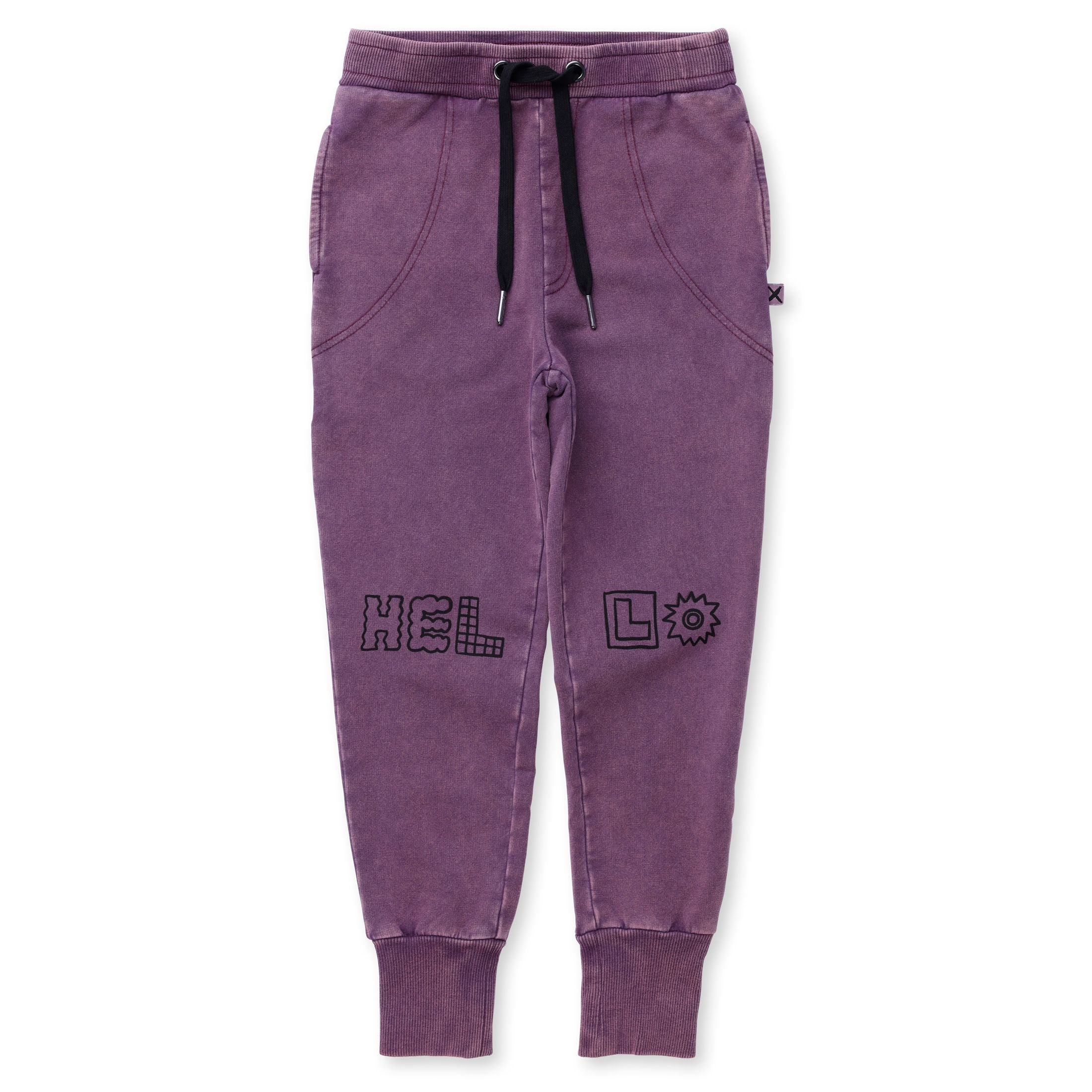 Fancy hello track pants - purple wash