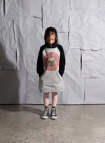 Load image into Gallery viewer, Donut Pug Furry Hoodie Dress | Grey Marle/Black
