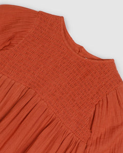 Lilly smock dress - red flame