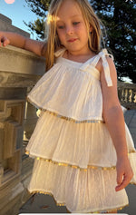 Load image into Gallery viewer, Bella dress -white and gold
