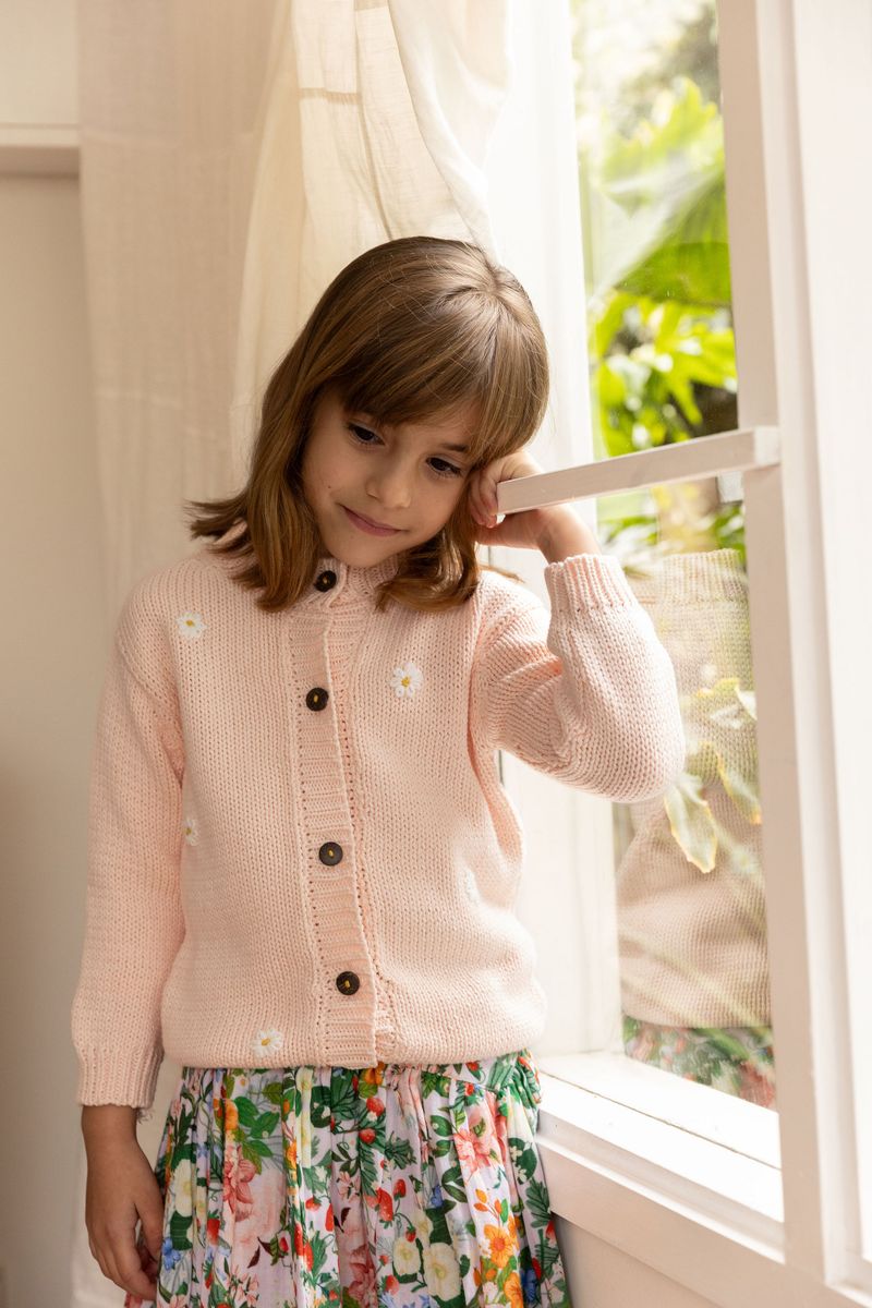 Sunflower cardi - baby pink