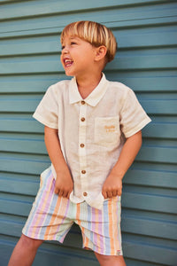 Noah Linen pastel Stripe