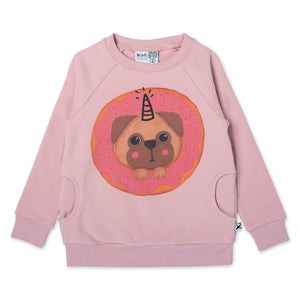 Donut Pug Furry Crew | Muted Pink