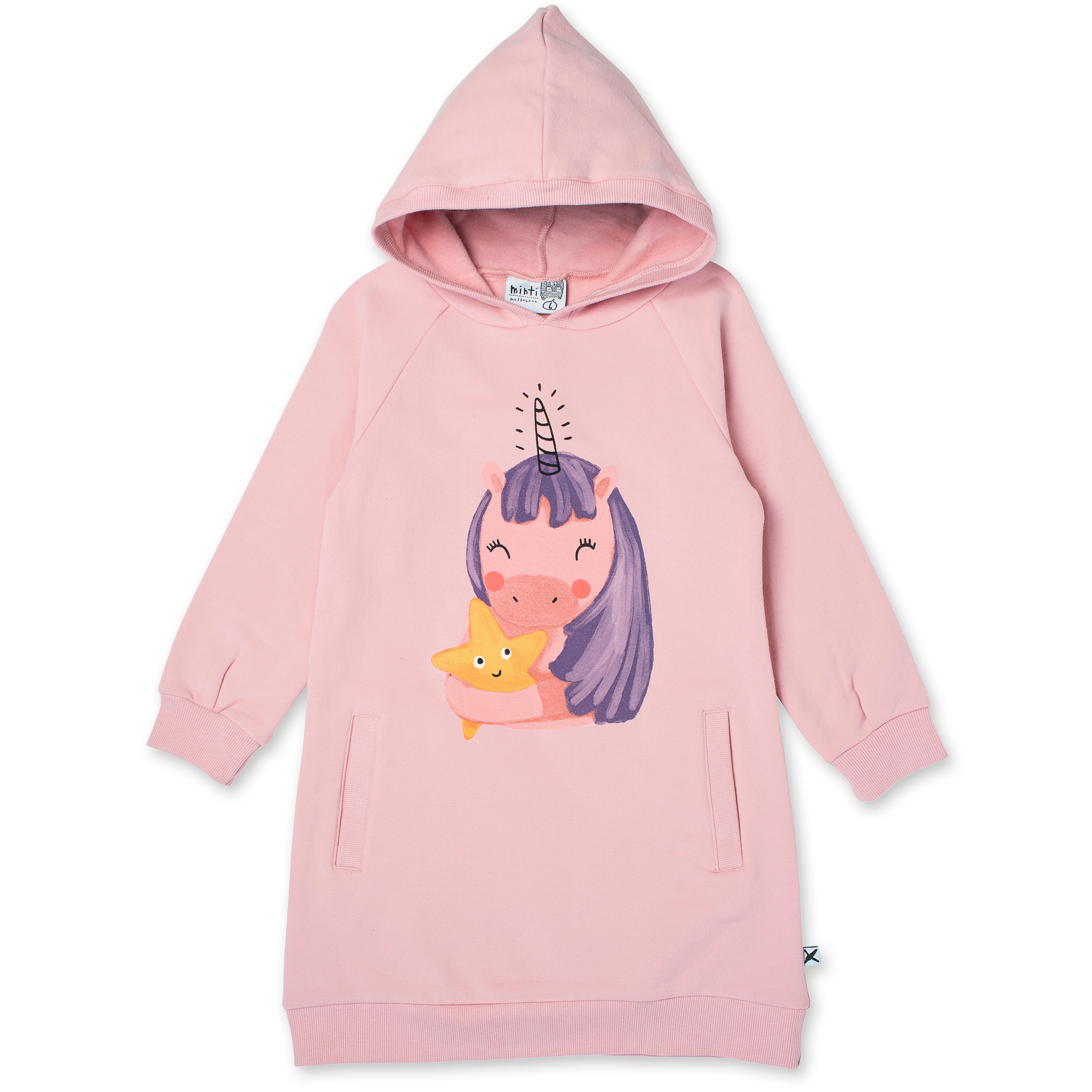 Magical Friends Furry Hoodie Dress | Muted Pink